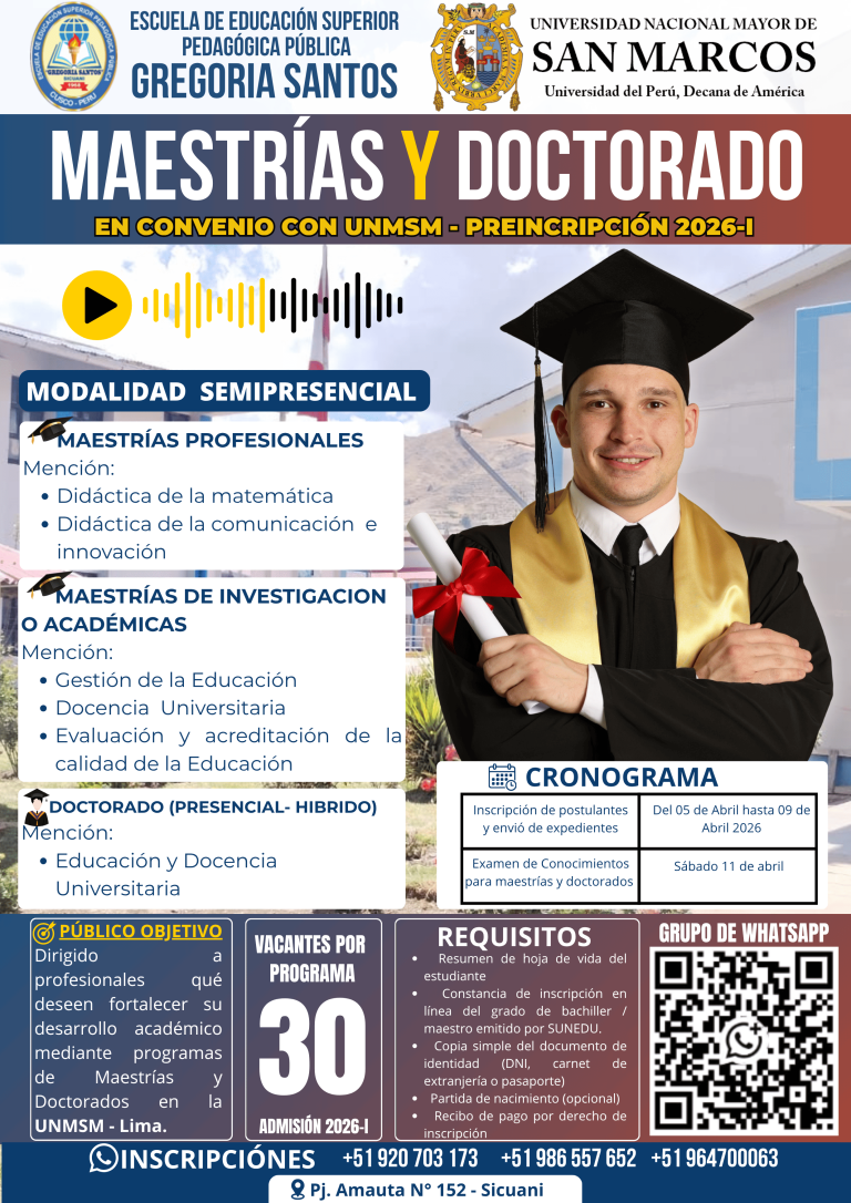 Admisión de maestrías y doctorado 2026-I